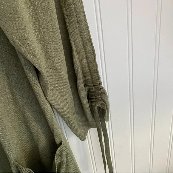 Michael Kors Women’s ARMY GREEN Long Pocket Open Front Cardigan XS MSRP $120 NWT - Picture 4 of 6